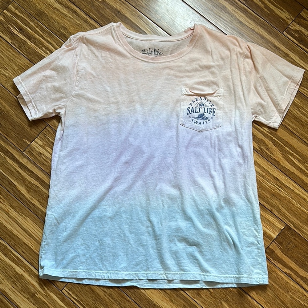 Salt Life Gradient Short Sleeve Tee - Peach and Blue